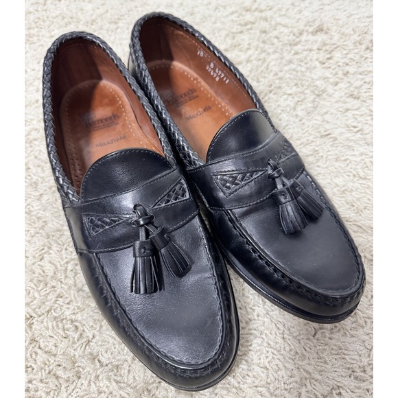 Allen‎ Edmonds Mens Maxfield Black Leather Tassle Loafers Shoes Size 10B Career